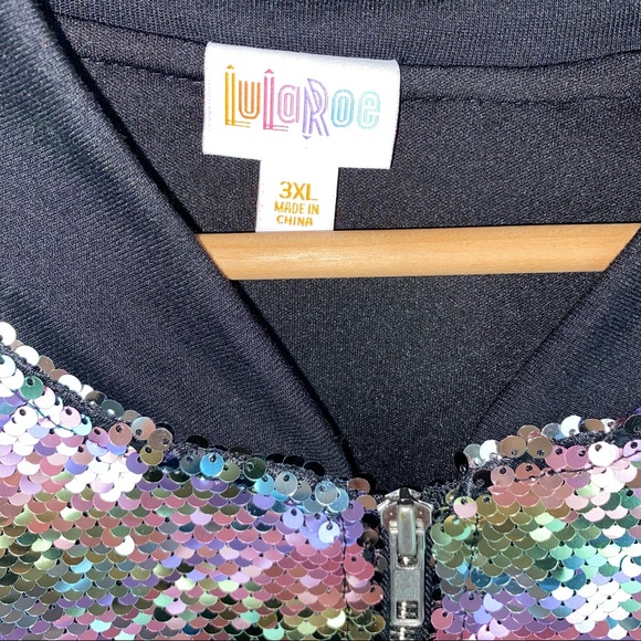 Pastel Rainbow Flip Sequin Bomber Jacket Coat - Picture 4 of 12